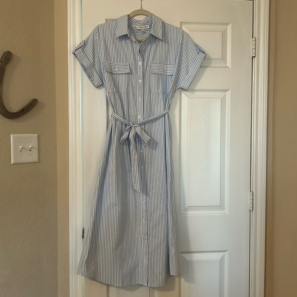NWT striped midi shirt dress